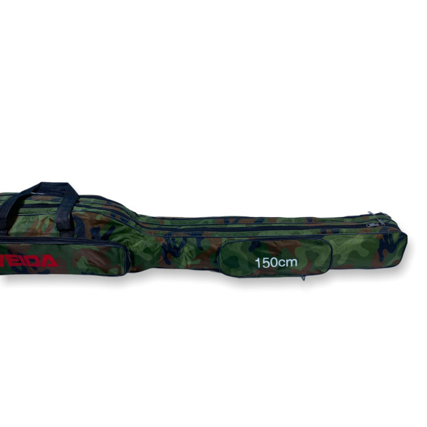 Чехол для удочек Weida 150-2M, две секции, мягкий, два дополнительных кармана, размер: 150*25*20 см, камуфляж Чехол для удочек Weida 150-2M, две секции, мягкий, два дополнительных кармана, размер: 150*25*20 см, камуфляж