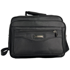 Стильная и комфортная сумка через плечо, 4 отделения, черный, текстиль