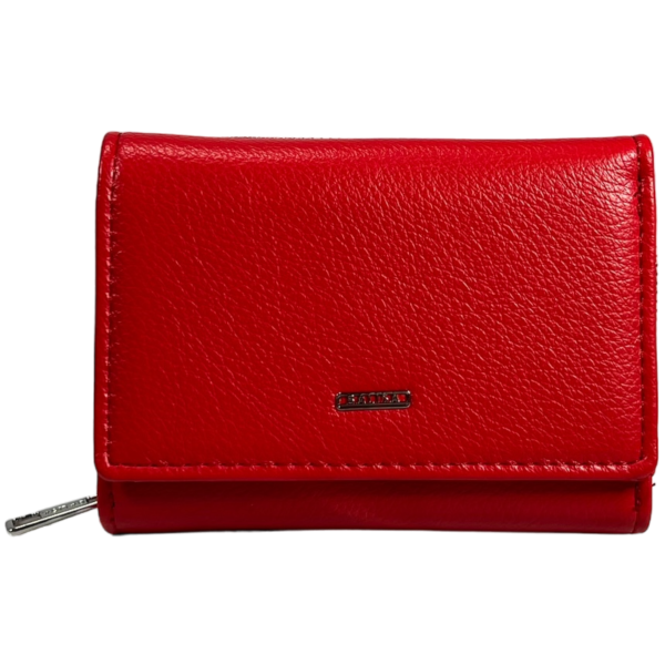 Жіночий гаманець екошкіра, червоний, 1 відділення для купюр та 5 осередків для карт