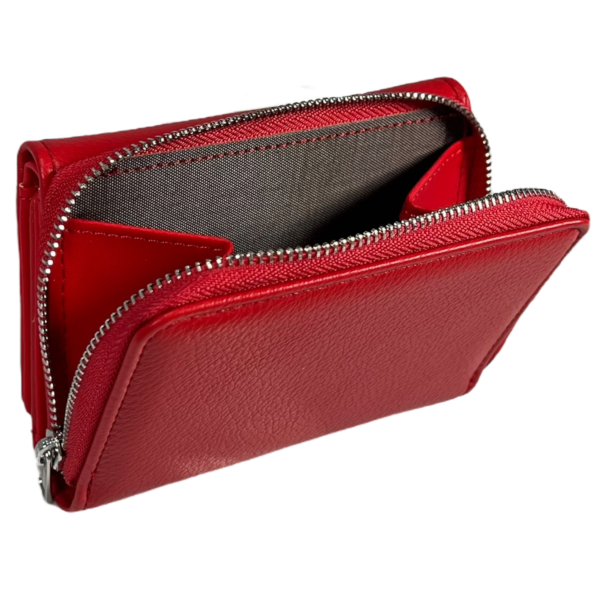 Жіночий гаманець екошкіра, червоний, 1 відділення для купюр та 5 осередків для карт Жіночий гаманець екошкіра, червоний, 1 відділення для купюр та 5 осередків для карт