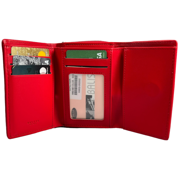 Жіночий гаманець екошкіра, червоний, 1 відділення для купюр та 5 осередків для карт Жіночий гаманець екошкіра, червоний, 1 відділення для купюр та 5 осередків для карт