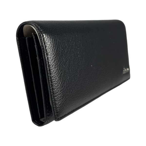 Кошелек женственный из экокожи, черный, с застежкой на молнии Кошелек женственный из экокожи, черный, с застежкой на молнии