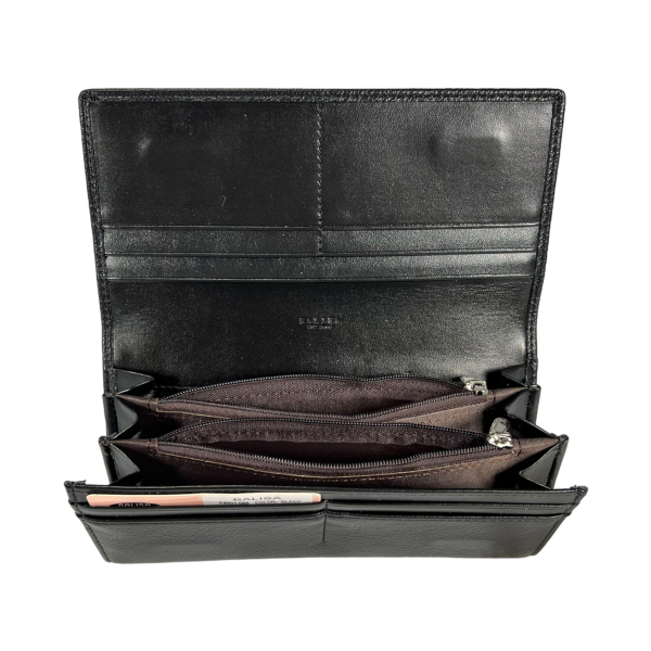 Кошелек женственный из экокожи, черный, с застежкой на молнии Кошелек женственный из экокожи, черный, с застежкой на молнии