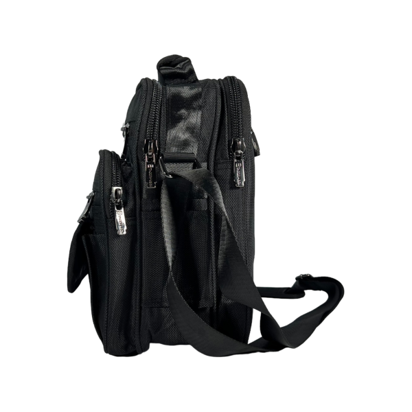 Комфортная сумка через плечо оптимального размера на шесть отделений, черная Комфортная сумка через плечо оптимального размера на шесть отделений, черная