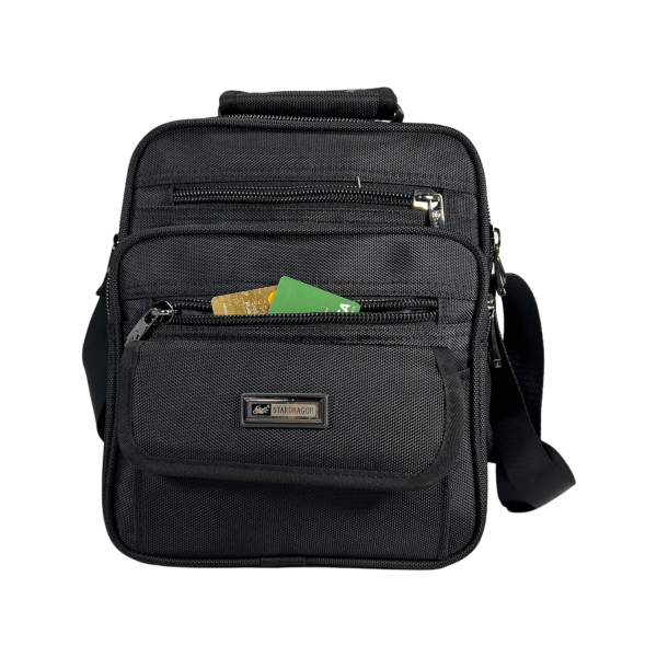 Комфортная сумка через плечо оптимального размера на шесть отделений, черная Комфортная сумка через плечо оптимального размера на шесть отделений, черная