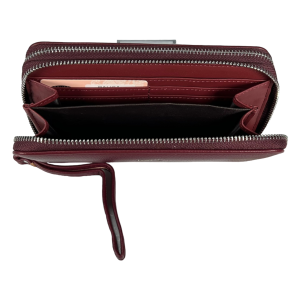 Кошелек женский из экокожи, бордовый, с застежкой на молнии Кошелек женский из экокожи, бордовый, с застежкой на молнии