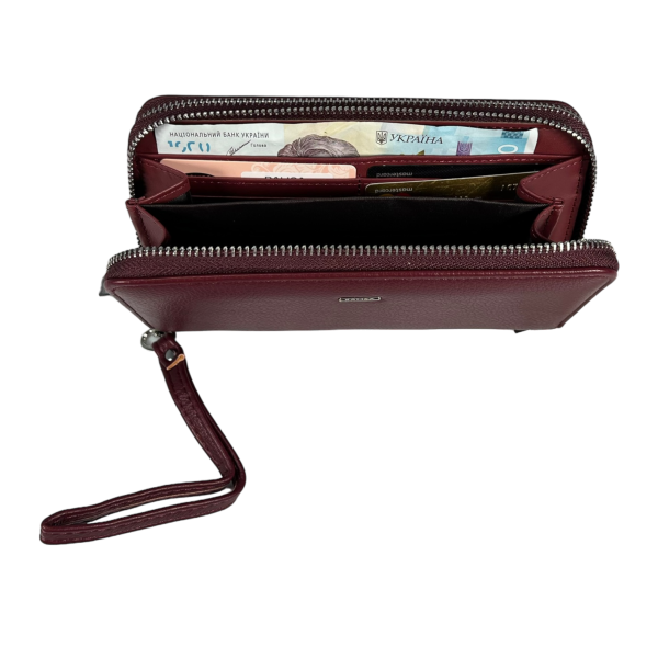 Кошелек женский из экокожи, бордовый, с застежкой на молнии Кошелек женский из экокожи, бордовый, с застежкой на молнии