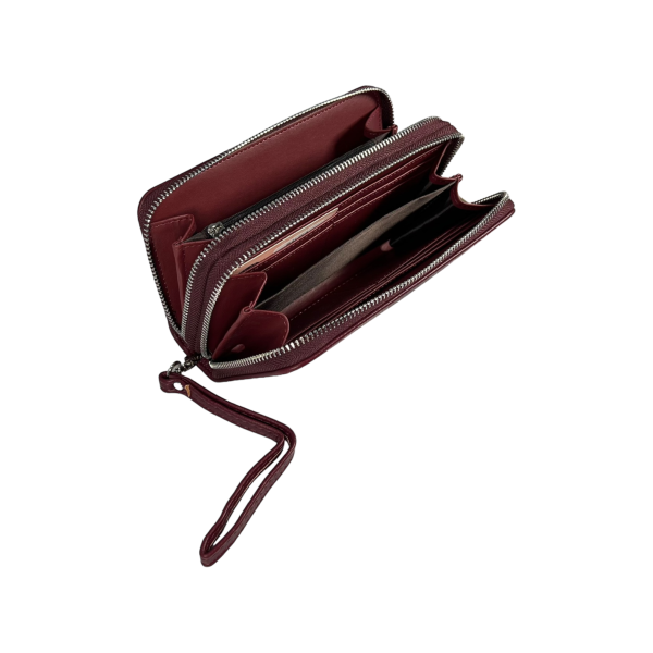 Кошелек женский из экокожи, бордовый, с застежкой на молнии Кошелек женский из экокожи, бордовый, с застежкой на молнии