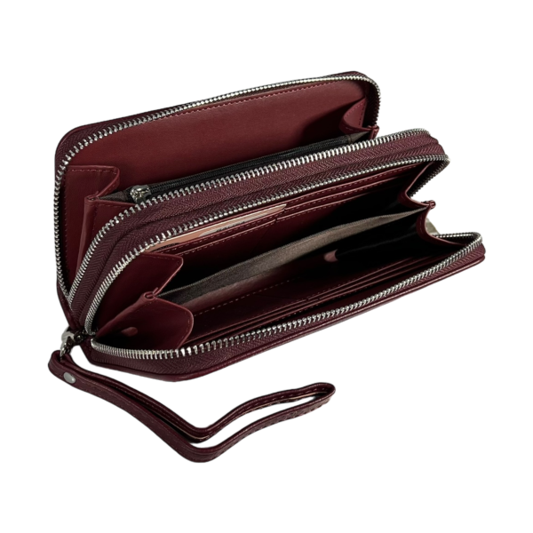 Кошелек женский из экокожи, бордовый, с застежкой на молнии Кошелек женский из экокожи, бордовый, с застежкой на молнии