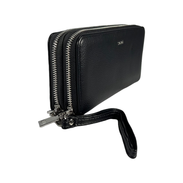 Кошелек женский из экокожи, черный, с застежкой на молнии Кошелек женский из экокожи, черный, с застежкой на молнии
