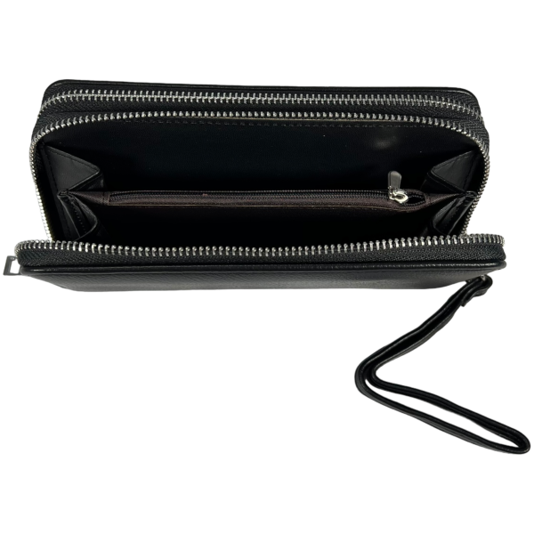 Кошелек женский из экокожи, черный, с застежкой на молнии Кошелек женский из экокожи, черный, с застежкой на молнии