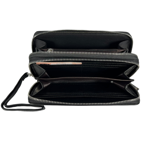 Кошелек женский из экокожи, черный, с застежкой на молнии Кошелек женский из экокожи, черный, с застежкой на молнии