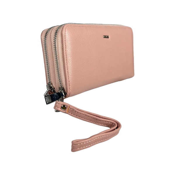 Современный женский кошелек, экокожа, розовый, с застежкой на молнии Современный женский кошелек, экокожа, розовый, с застежкой на молнии