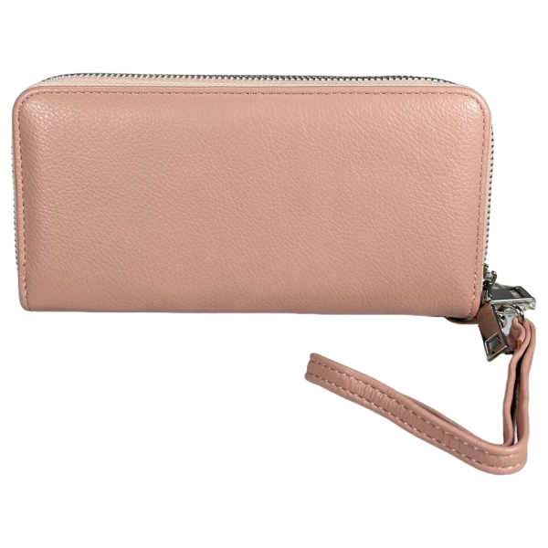 Современный женский кошелек, экокожа, розовый, с застежкой на молнии Современный женский кошелек, экокожа, розовый, с застежкой на молнии