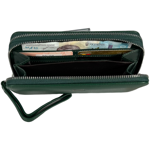 Кошелек женский из кожзама зеленого цвета Кошелек женский из кожзама зеленого цвета
