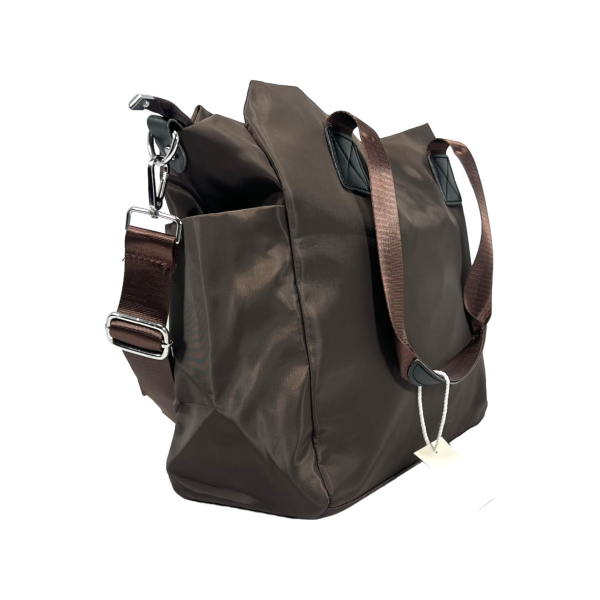 Жіноча сумка через плечо на три отделения, вміщає формат А4, коричневая Жіноча сумка через плечо на три отделения, вміщає формат А4, коричневая