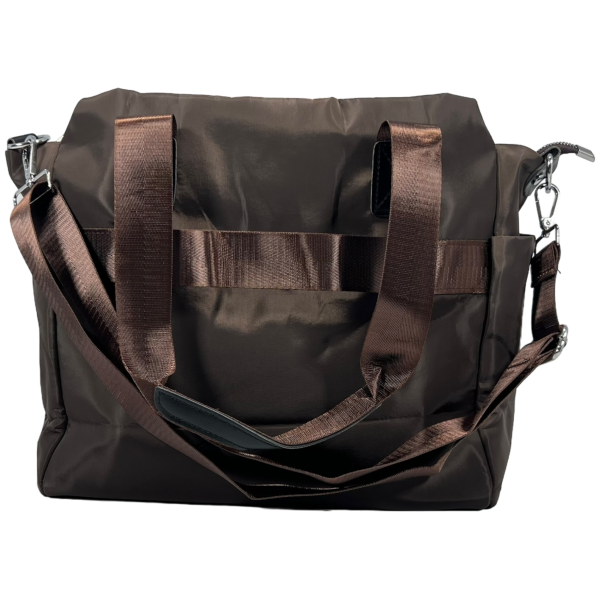 Жіноча сумка через плечо на три отделения, вміщає формат А4, коричневая Жіноча сумка через плечо на три отделения, вміщає формат А4, коричневая