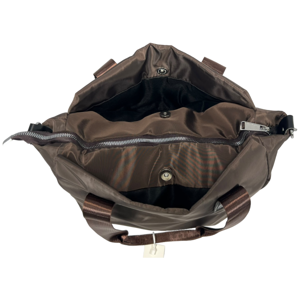 Жіноча сумка через плечо на три отделения, вміщає формат А4, коричневая Жіноча сумка через плечо на три отделения, вміщає формат А4, коричневая