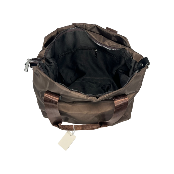 Жіноча сумка через плечо на три отделения, вміщає формат А4, коричневая Жіноча сумка через плечо на три отделения, вміщає формат А4, коричневая